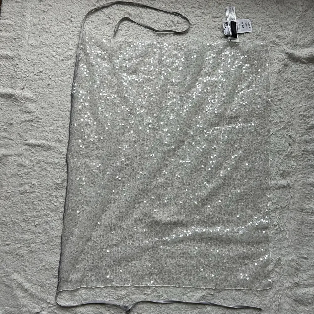 Mango Silver Sequin Skirt Wrap One Size